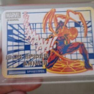 Marvel Iron Spider Armor Card with Red and Orange Design